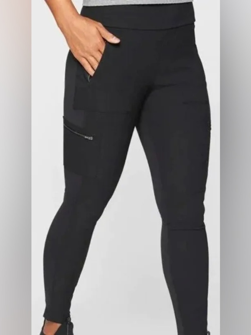 NWT Athleta Headlands Hybrid High Rise Cargo Legging in Black 12 Tall